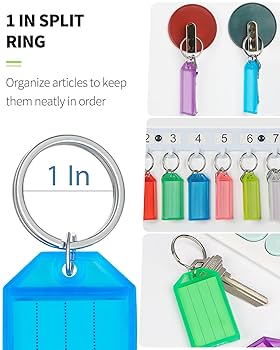 Amazon.com : Uniclife Key Tag Rack Hook Style Plastic Wall